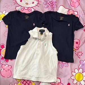 Polo by Ralph Lauren Blue and White Short Sleeve Tees
